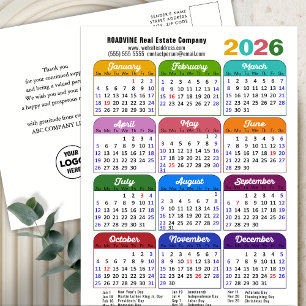 2025 Calendar Corporate Minimalist New Year  Holiday Postcard