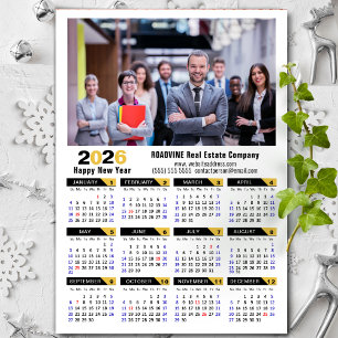 2025 Calendar Corporate Photo Black Simple Magnet