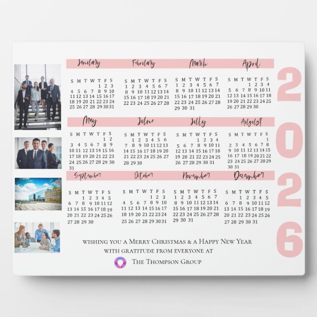 2025 Calendar Corporate Photo Christmas New Year Plaque (Front)