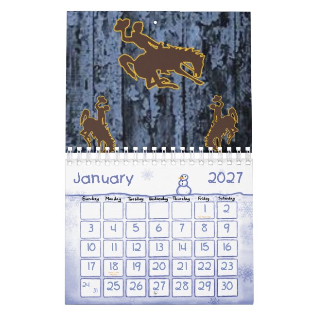 2025 Calendar Cowboy Country Men  (Jan 2027)