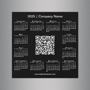 2025 Calendar Custom Business QR Code Black Magnet