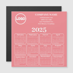 2025 Calendar Custom Company Name & Logo Magnet