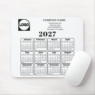 2025 Calendar Custom Company Name & Logo Mouse Mat