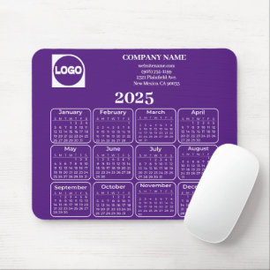 2025 Calendar Custom Company Name & Logo Mouse Mat