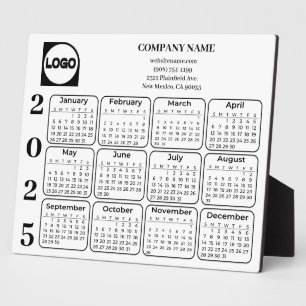 2025 Calendar Custom Company Name & Logo Plaque