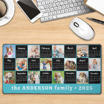 2025 Calendar Custom Teal Blu Unique Photo Collage Desk Mat<br><div class="desc">Introducing our Trendy Teal Blue Desk Mat and Mousepad with 2025 Calendar and Photo Collage—a perfect blend of style and functionality for your home office or workspace. This modern, block-designed desk accessory is more than just a mousepad; it's a vibrant centerpiece that brings your personal touch into your professional environment....</div>