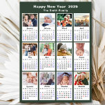2025 Calendar Family 12 Photo Sage Green Magnetic<br><div class="desc">2025 Calendar Modern Sage Green Family 12 Photo Collage Magnetic Card. All the texts are pre-arranged for you to personalise easily and quickly with your own details. Wish you all a Happy Holidays and an Amazing New Year! For many other card designs, please visit : (Holiday Cards) https://www.zazzle.com/collections/119384619755575715 (Holiday Postcards)...</div>