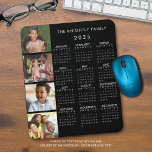 2025 Calendar Family 4 Photo Personalized Color Mouse Mat<br><div class="desc">Create your own personalized, custom color 2025 photo calendar mouse pad featuring a 2025 year-at-a-glance calendar and 4 photos with your name or other custom text in editable white on an editable black background color (note the calendar grid color can be changed as well). ASSISTANCE: For help with design modification...</div>