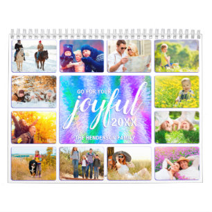 2025 Calendar Family Photo Joyful Iridescent