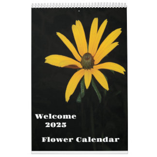 2025 Calendar flower and night