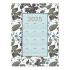 2025 Calendar Green Blue Clematis Floral