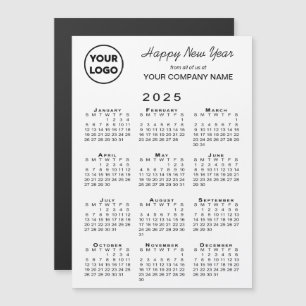 2025 Calendar Logo Business Holiday Magnetic Card