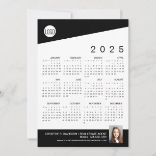 2025 Calendar Logo Real Estate Agent Photo Holiday Card