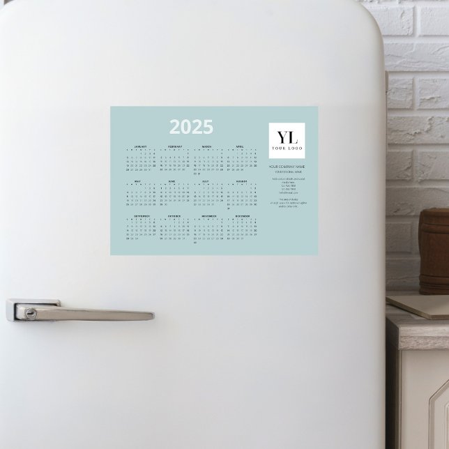 2025 Calendar Logo Seafoam Green Magnetic Card (Creator Uploaded)