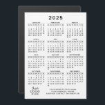 2025 Calendar Magnet Company Logo White Black<br><div class="desc">Create a 2025 business calendar magnet with your company logo and contact information as a practical keepsake or a favour for your clients and workmates for Thanksgiving Day, Christmas, New Year or other holidays and occasions. This simple, minimal design in white and black is easy to personalise and customise. It...</div>