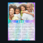 2025 Calendar Magnet Family Photo Holographic<br><div class="desc">This 2025 family photo calendar magnet with a faux iridescent holographic background is easy to customise with your personal picture using the template. Create your own calendar as a practical gift for family, couples, grandparents, friends, workmates, or colleagues for Christmas, New Year, Thanksgiving Day, or as a keepsake to your...</div>