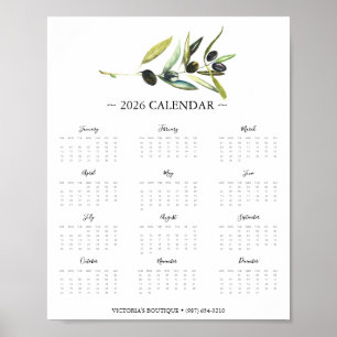 2025 Calendar Olive Business Promo Poster