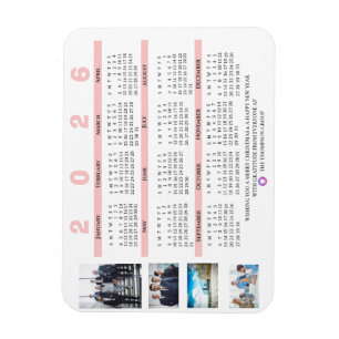 2025 Calendar Photo Christmas New Year Corporate Magnet