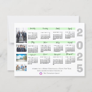2025 Calendar Photo Corporate Christmas New Year Postcard