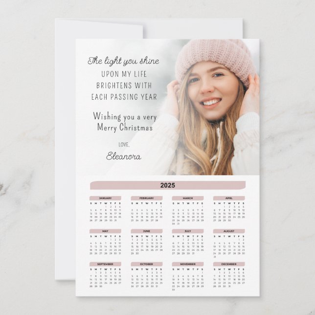 2025 Calendar Photo Motivational Christmas Card (Front)