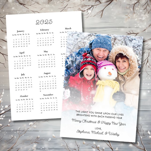 2025 Calendar Photo Motivational Christmas Card (2025 Calendar Photo Motivational Christmas Card)