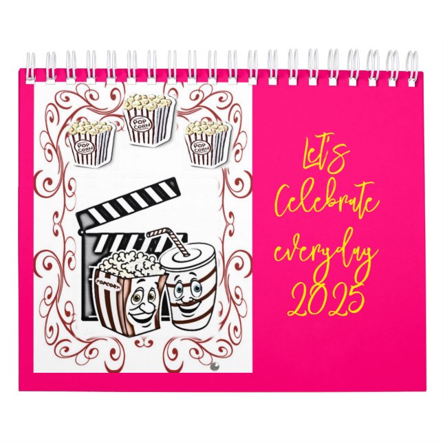 2025 Calendar Popcorn Let's Celebrate Everyday! (Cover)