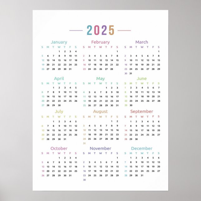 2025 Calendar  Poster (Front)