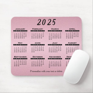 2025 Calendar Pretty Pink - Year Mouse Mat