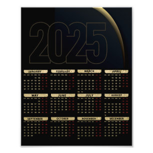  2025 Calendar Professional Elegant Lion Logo Photo Print