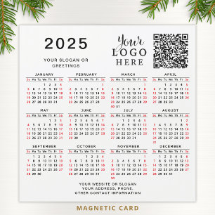 2025 Calendar QR Code Business Company Logo Magnet