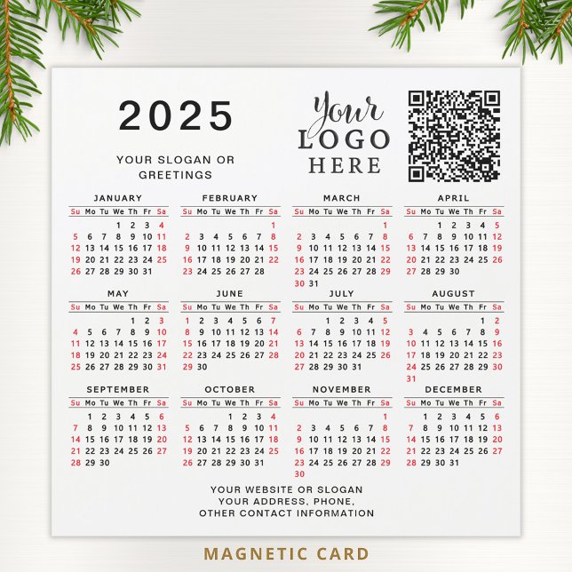 2025 Calendar QR Code Business Company Logo Magnet (Creator Uploaded)