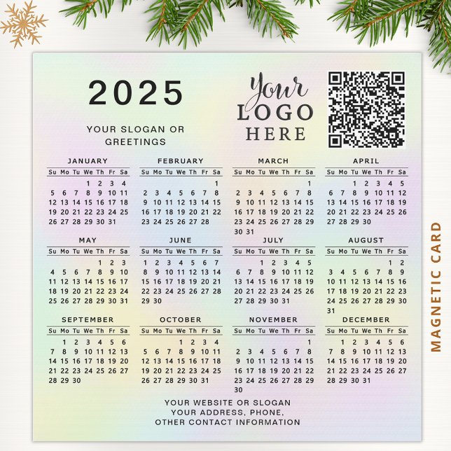 2025 Calendar QR Code Company Logo Pastel Colourfu (Creator Uploaded)