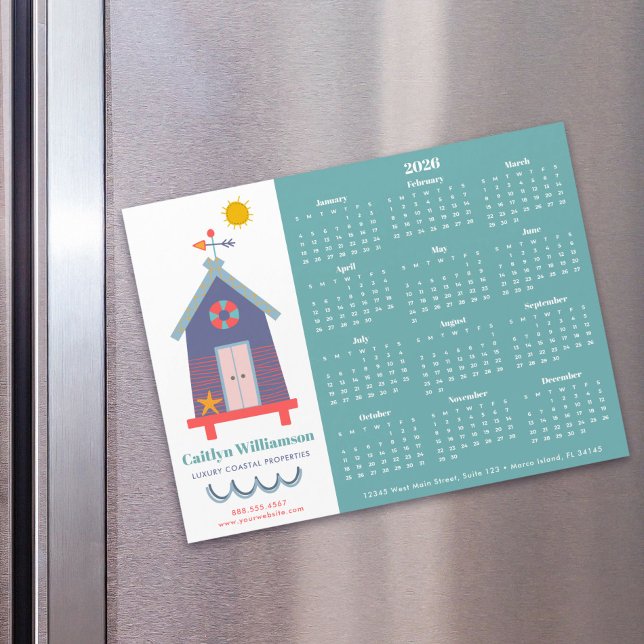 2025 Calendar Real Estate Agent Beach House Magnet (Creator Uploaded)