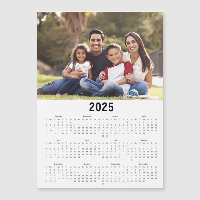 2025 Calendar Simple Photo Yearly View (Front)