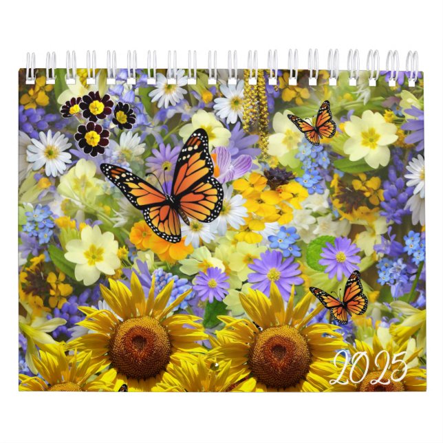 2025 Calendar Sunflower Butterfly (Cover)