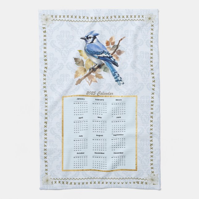 2025 Calendar Towel BlueJay (Vertical)