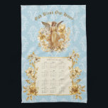 2025 Calendar Towel Pretty Guardian Angel<br><div class="desc">Pretty guardian angel damask 2025 calendar towel.  "God Bless Our Home".  Golden floral trim.  Thanks for looking.

See the new 2026 Guardian Angel Calendar Towel:
https://www.zazzle.com/2026_calendar_towel_pretty_guardian_angel-256991085976802689</div>