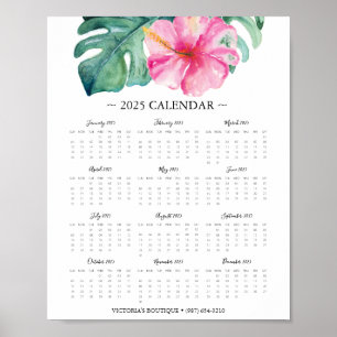 2025 Calendar Tropical Small Business Promo Poster
