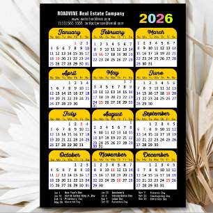 2025 Calendar US Holidays Simple Business Magnetic