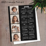 2025 Calendar with 4 Photo Collage Postcard<br><div class="desc">A 4 photo collage with a calendar. A fun item for the New Year. Add 4 square photos to this design. With a little bit of work,  you can change the background colour and the calendar colour when you click on the customise option and choose different colours.</div>