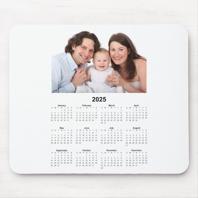 2025 Calendar with Custom Photo  Mouse Mat (Front)
