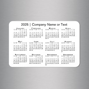 2025 Calendar with Custom Text White Magnet