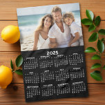 2025 Calendar with Photo - Full Year View Tea Towel<br><div class="desc">A very useful item for the kitchen. A 2025 calendar with a place for a family photo at the top. This shows a full year view of all dates.</div>