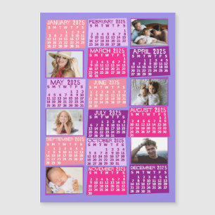2025 Calendar Year Cute Mod Photo Collage Magnet