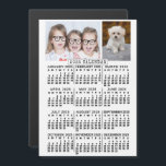 2025 Calendar Year White 2 Custom Photos Template Magnetic Invitation<br><div class="desc">This personalised 2025 year monthly magnetic calendar shows the days of the week for each month in bold easy-to-read black on a white background. Easily add your own horizontal and vertical photographs to the top. This is a simple, modern calendar magnet to help you conquer the new year. Always know...</div>