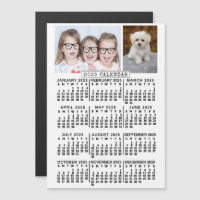 2025 Calendar Year White 2 Custom Photos Template