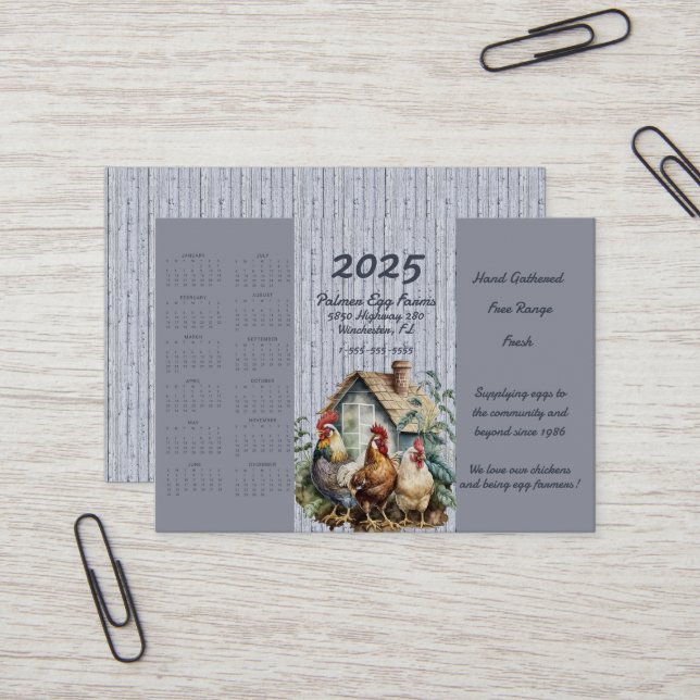 2025 Chicken Egg Farmers Business Card (Front/Back In Situ)