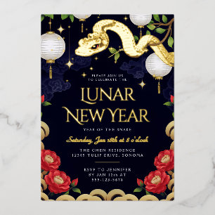 2025 Chinese Lunar New Year Snake Party Invitation