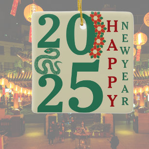 2025 Chinese New Year Of The Snake Green  Ceramic Ornament