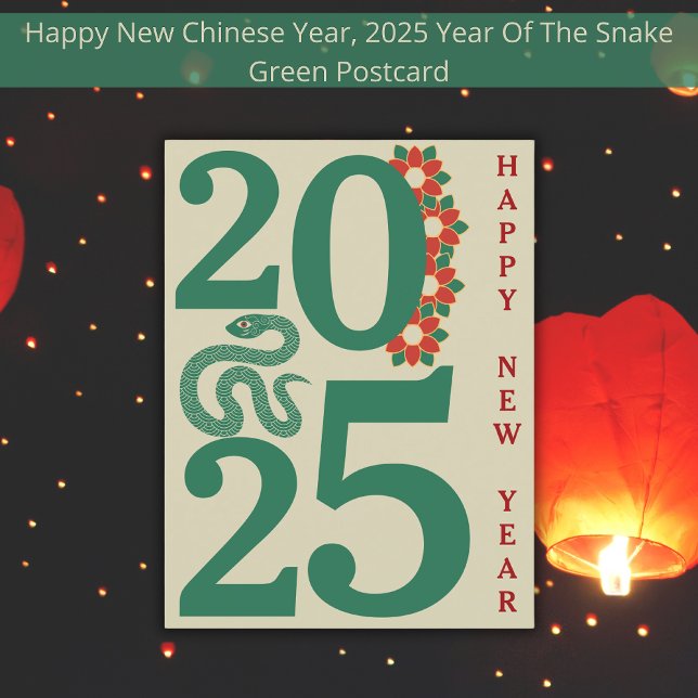 2025 Chinese New Year Of The Snake Green Postcard (Creator Uploaded)
